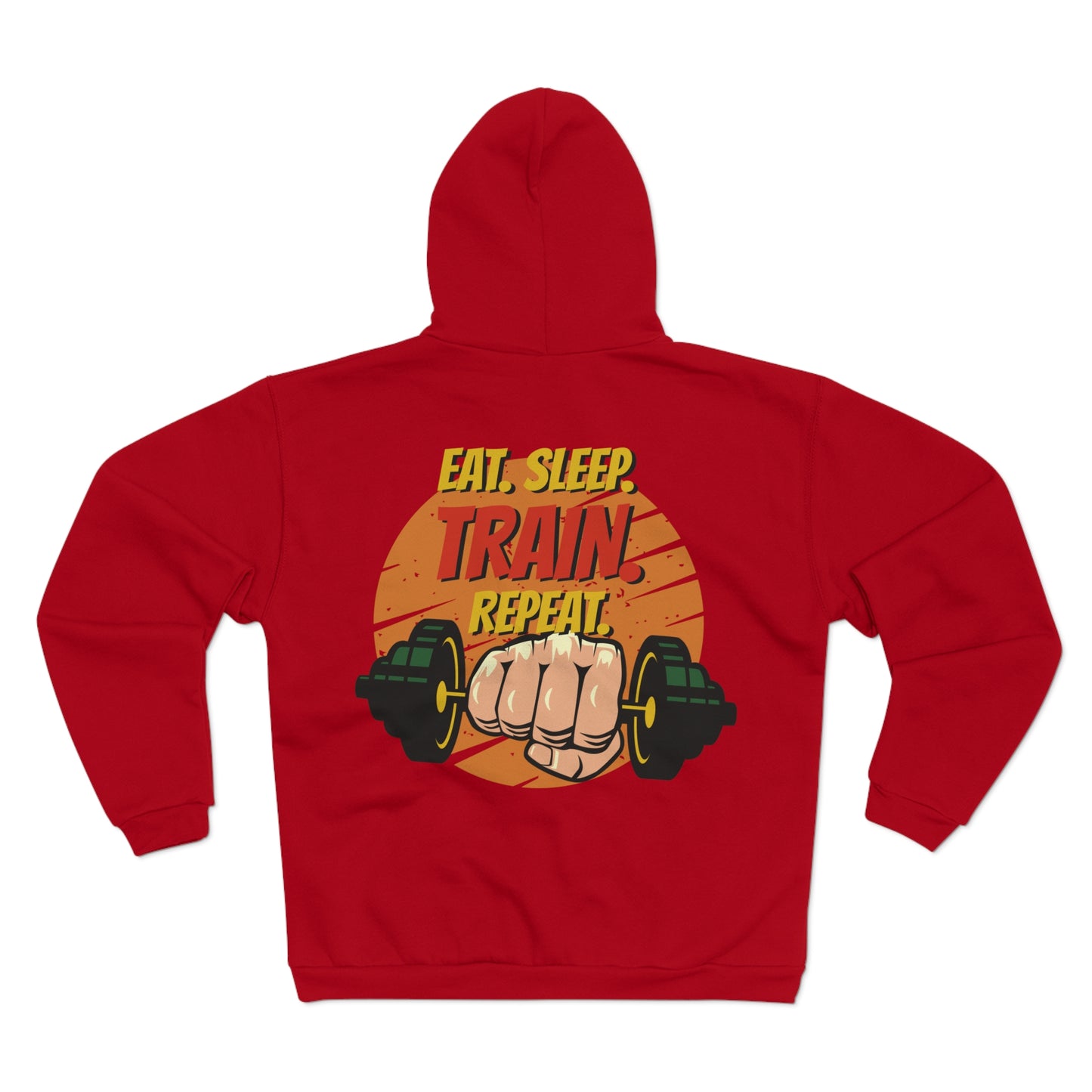 Unisex Hooded Zip Sweatshirt - Eat, Sleep, Train, Repeat