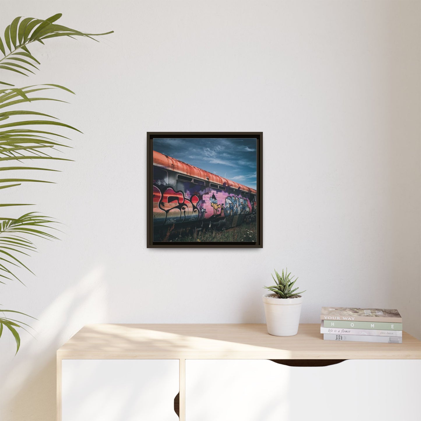 Night Train Matte Canvas, Framed (Multi-color)