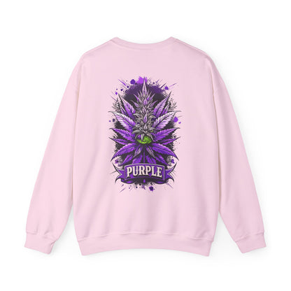 Purple Cannabis Bud Sweatshirt — Bold Psychedelic Marijuana Graphic