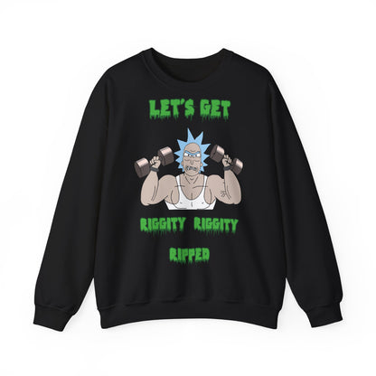 Let's Get Ripped Unisex Heavy Blend™ Crewneck Sweatshirt - Gym Motivational Sweatshirt Black