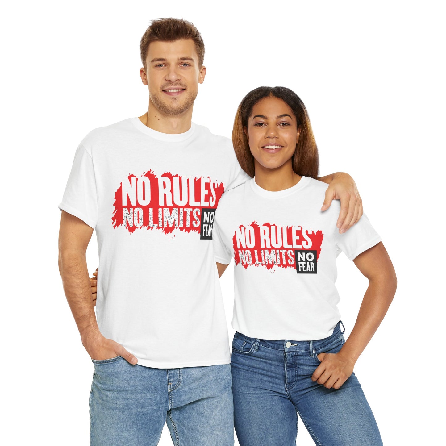 No Rules No Limits Unisex Heavy Cotton Tee – Motivational Graphic Shirt