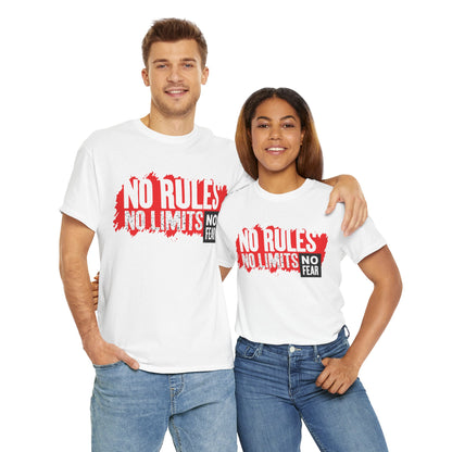 No Rules No Limits Unisex Heavy Cotton Tee – Motivational Graphic Shirt