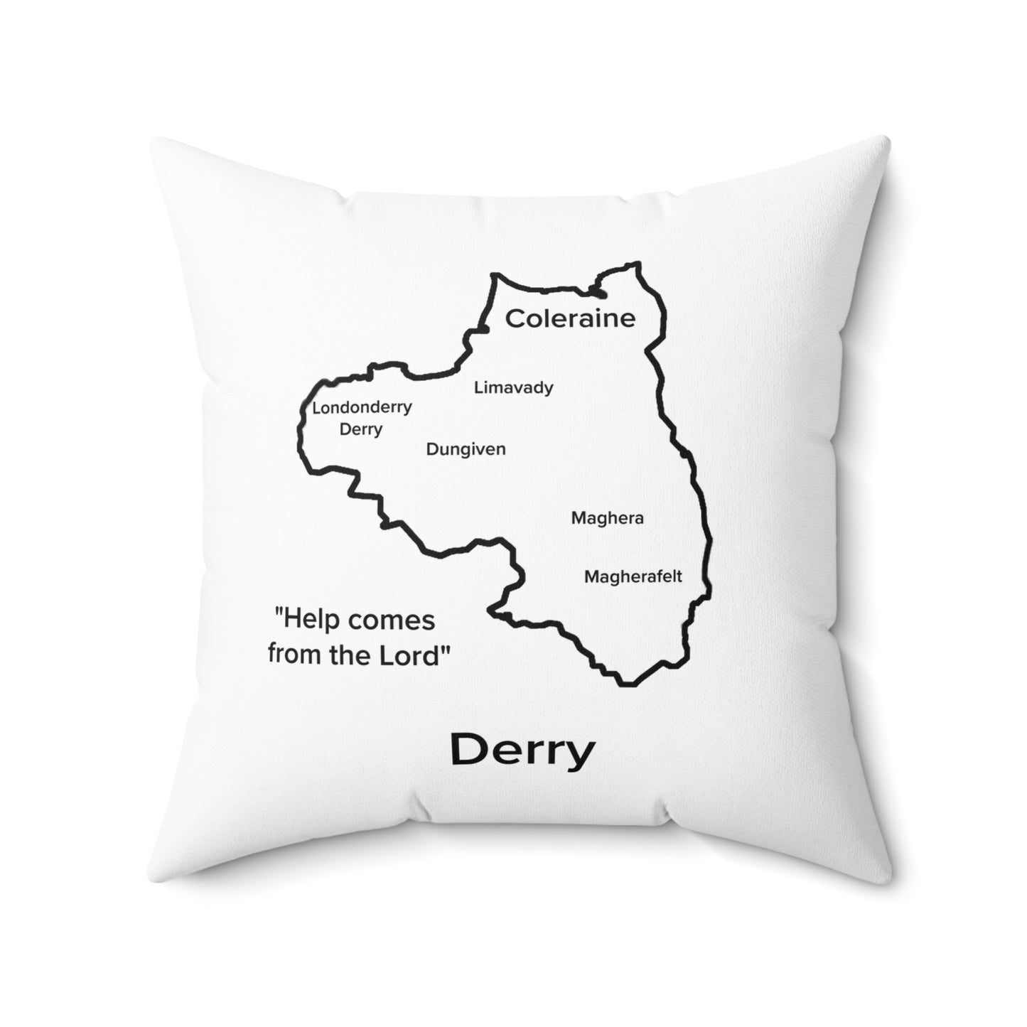 Derry Spun Polyester Square Pillow White Edition 4 Sizes
