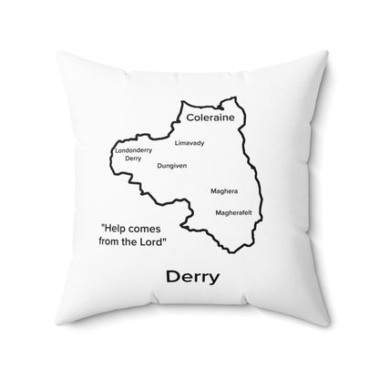 Derry Spun Polyester Square Pillow White Edition 4 Sizes