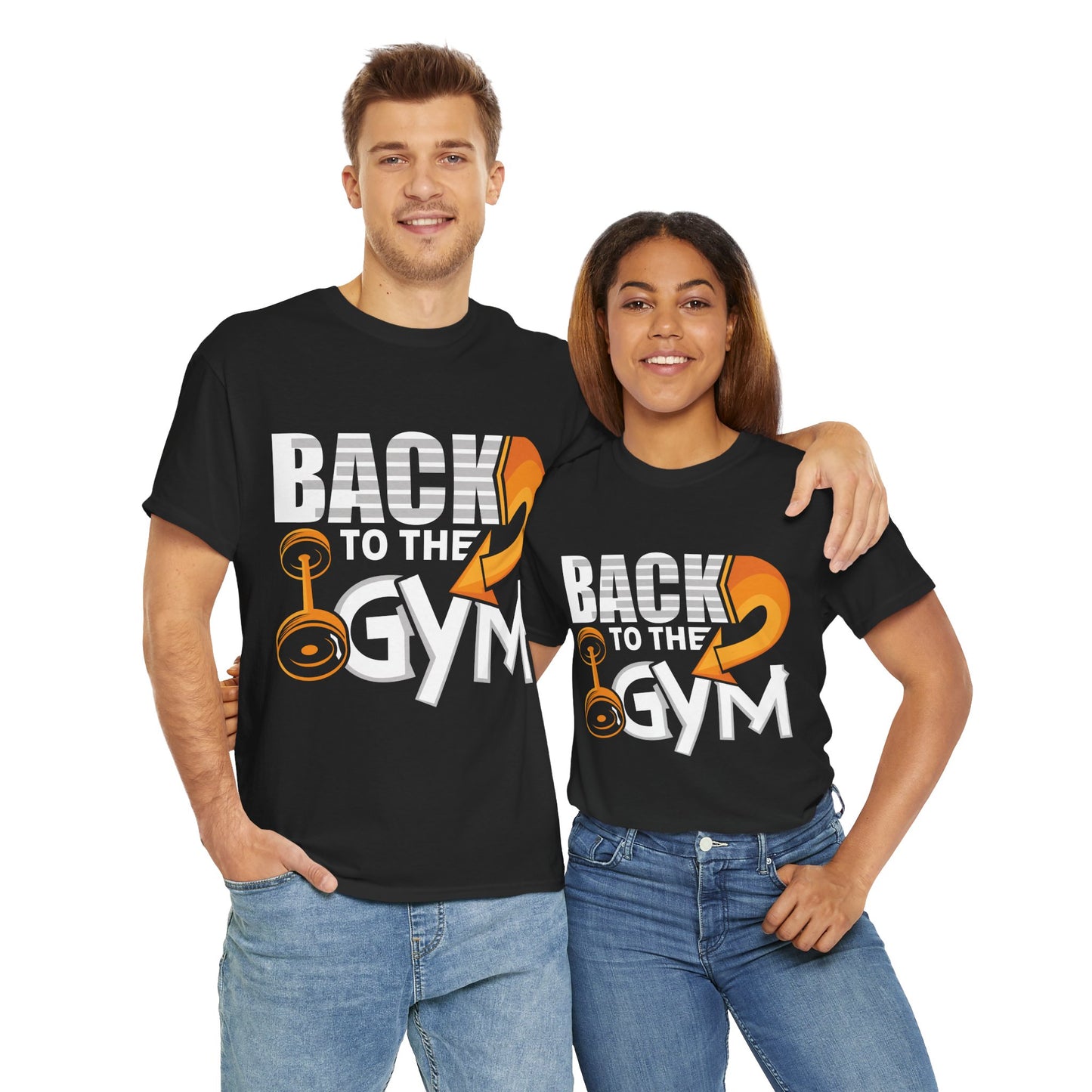 Motivational Gym T-Shirt - 'Back to the Gym' Heavy Cotton Tee for Fitness Enthusiasts