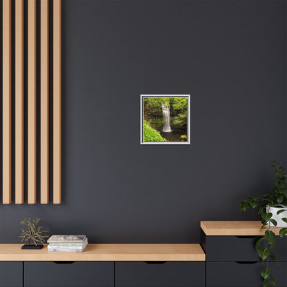 Glacer Waterfall Matte Canvas, Framed (Multi-color)