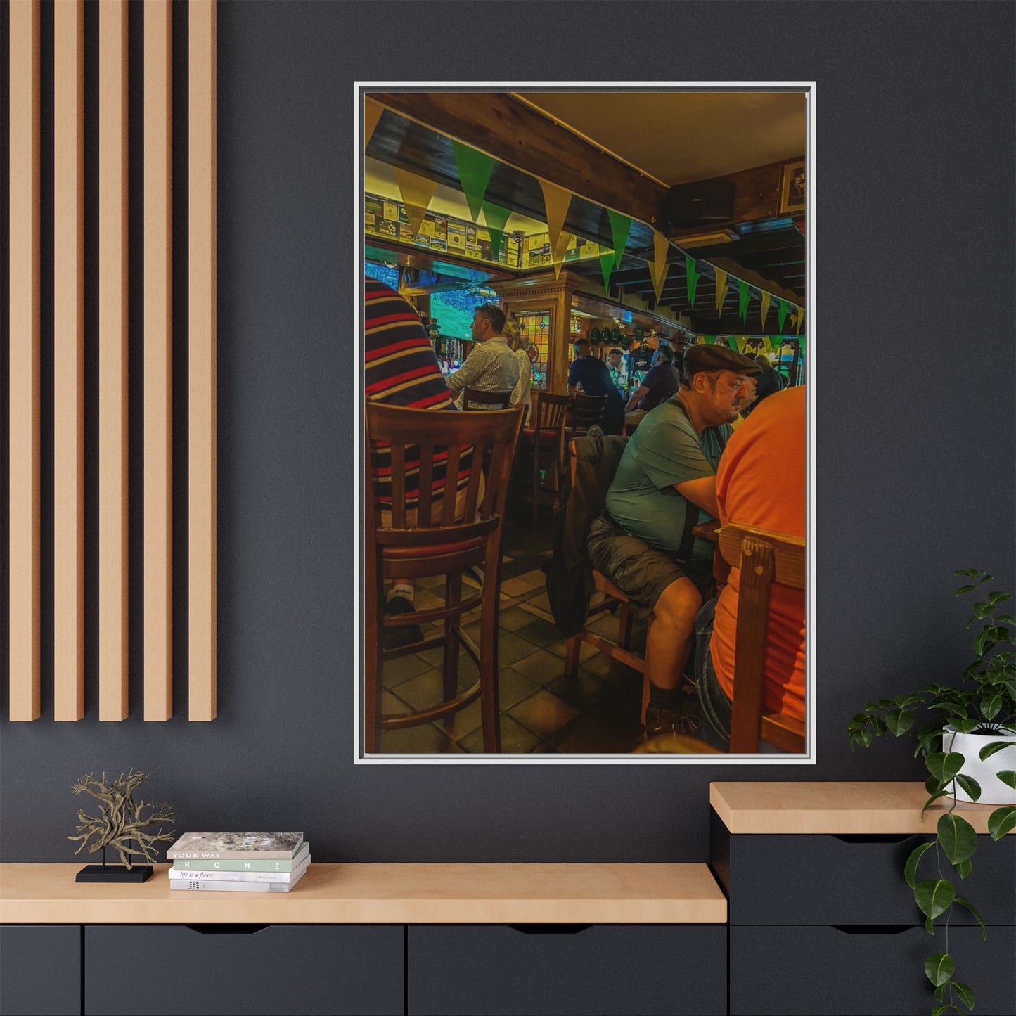 Irish Pub Matte Canvas, Framed (Multi-color)