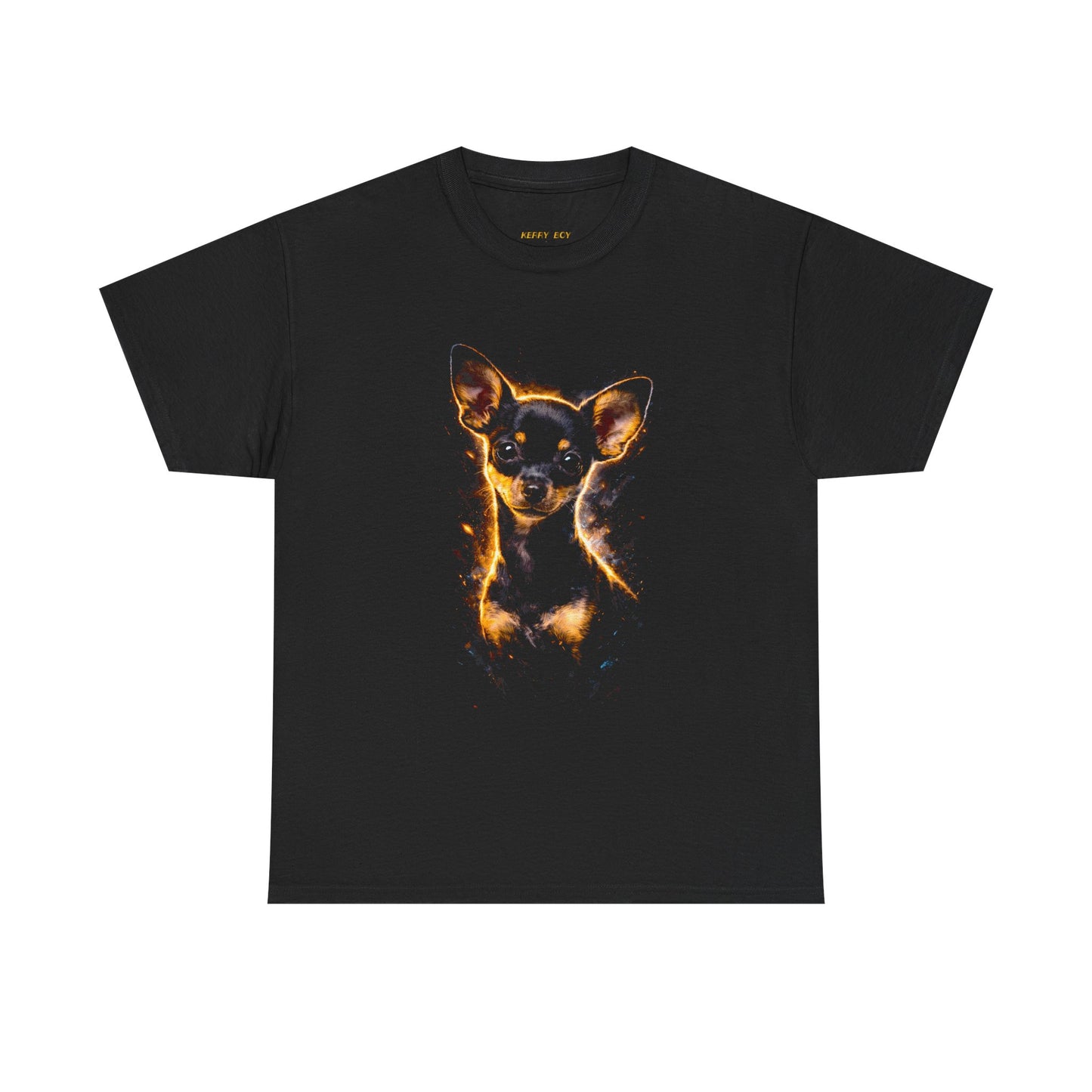 Chihuahua Fire Graphic Tee — Fiery Dog Portrait T-Shirt