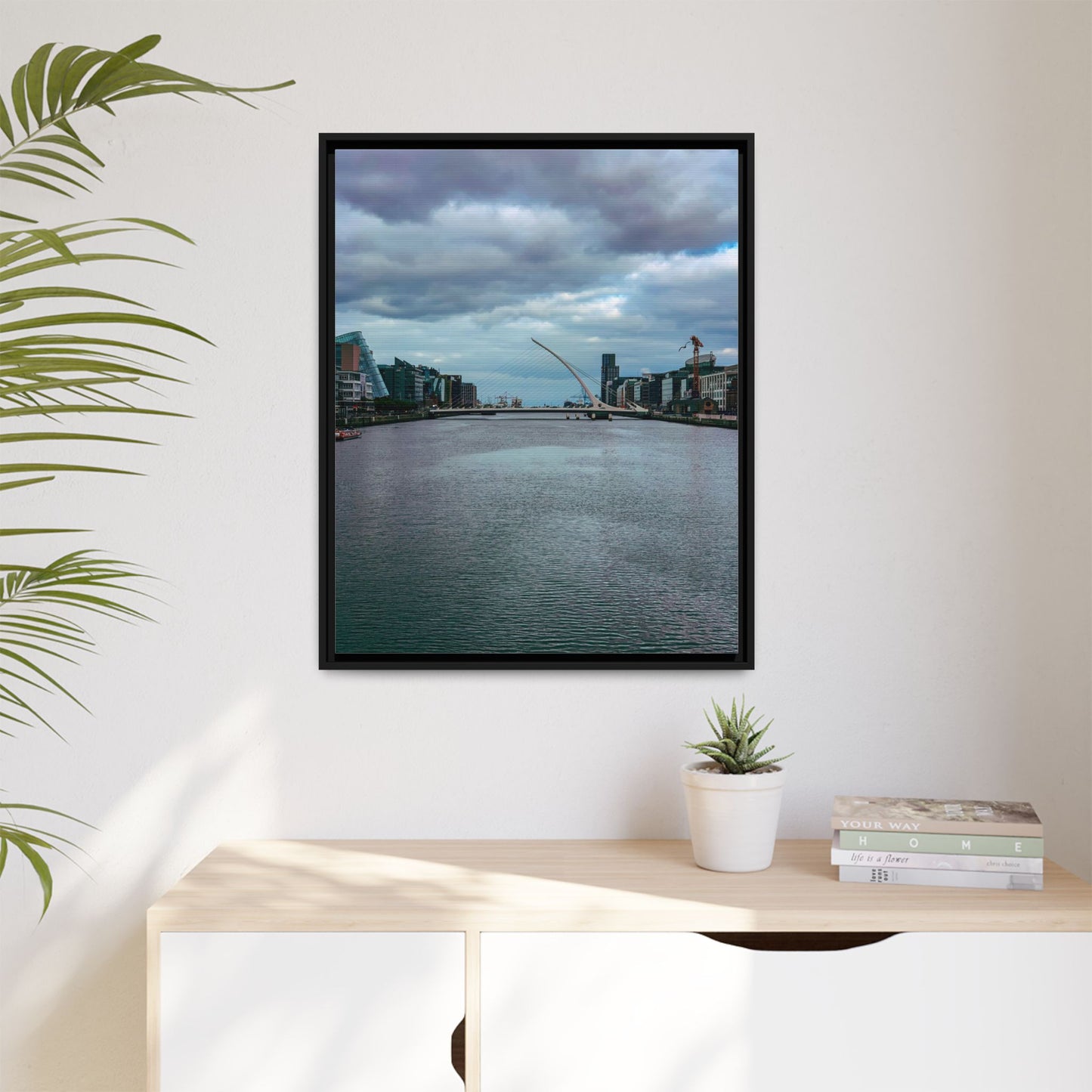 Samuel Beckett Bridge Matte Canvas, Framed (Multi-color)