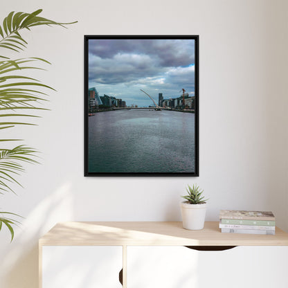 Samuel Beckett Bridge Matte Canvas, Framed (Multi-color)