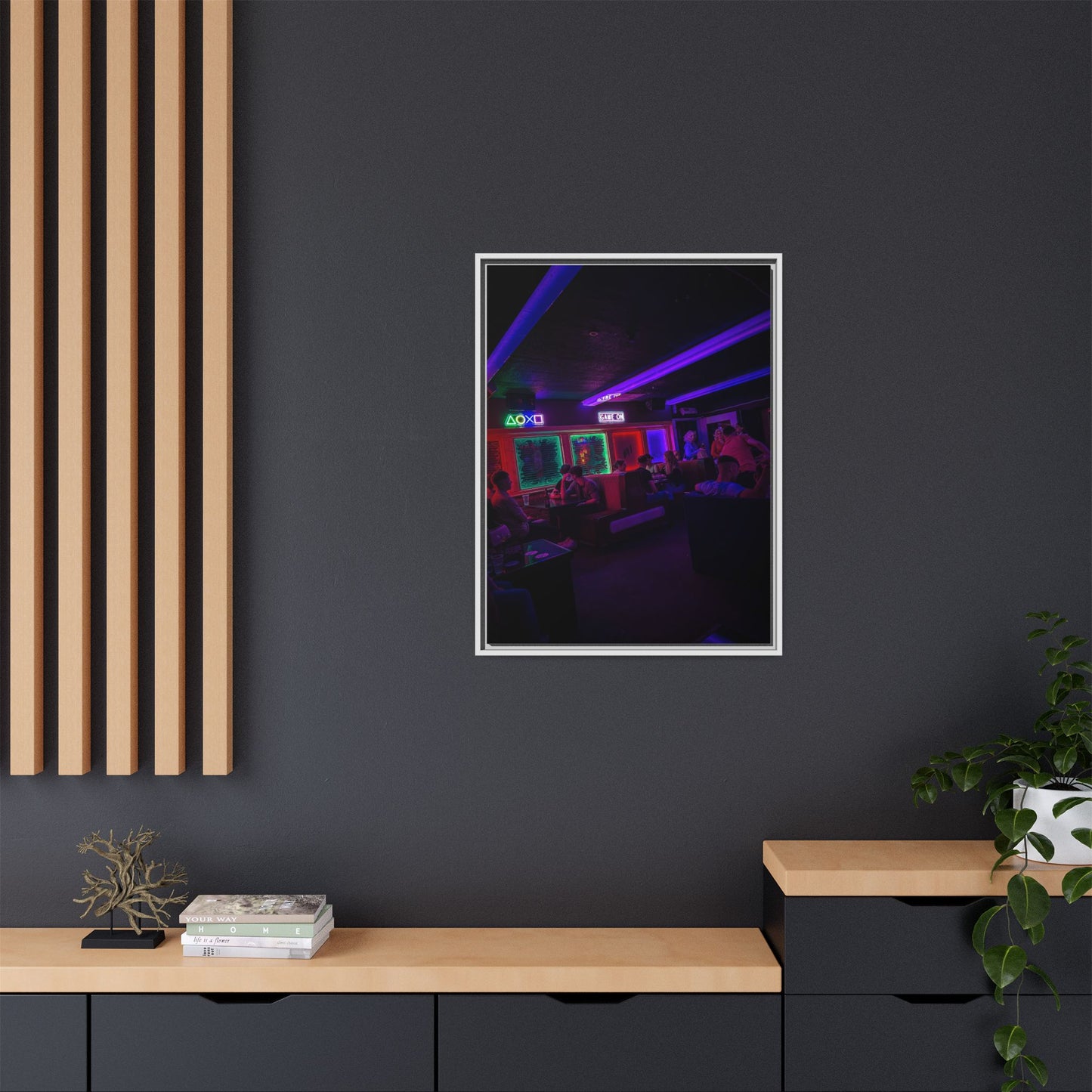 Mermaids Night Club Matte Canvas, Framed (Multi-color)