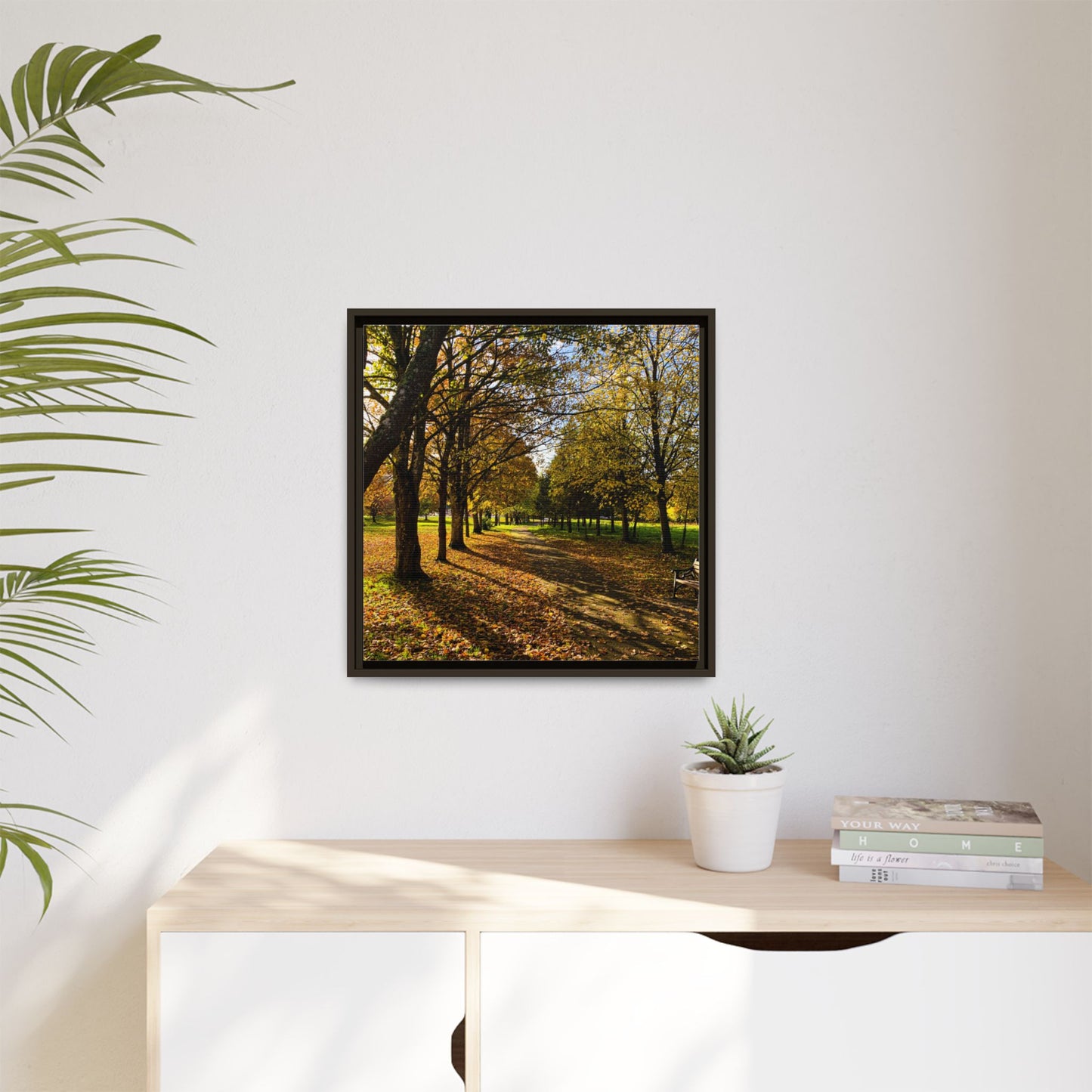 Listowel town Park Autumn Matte Canvas, Framed (Multi-color)