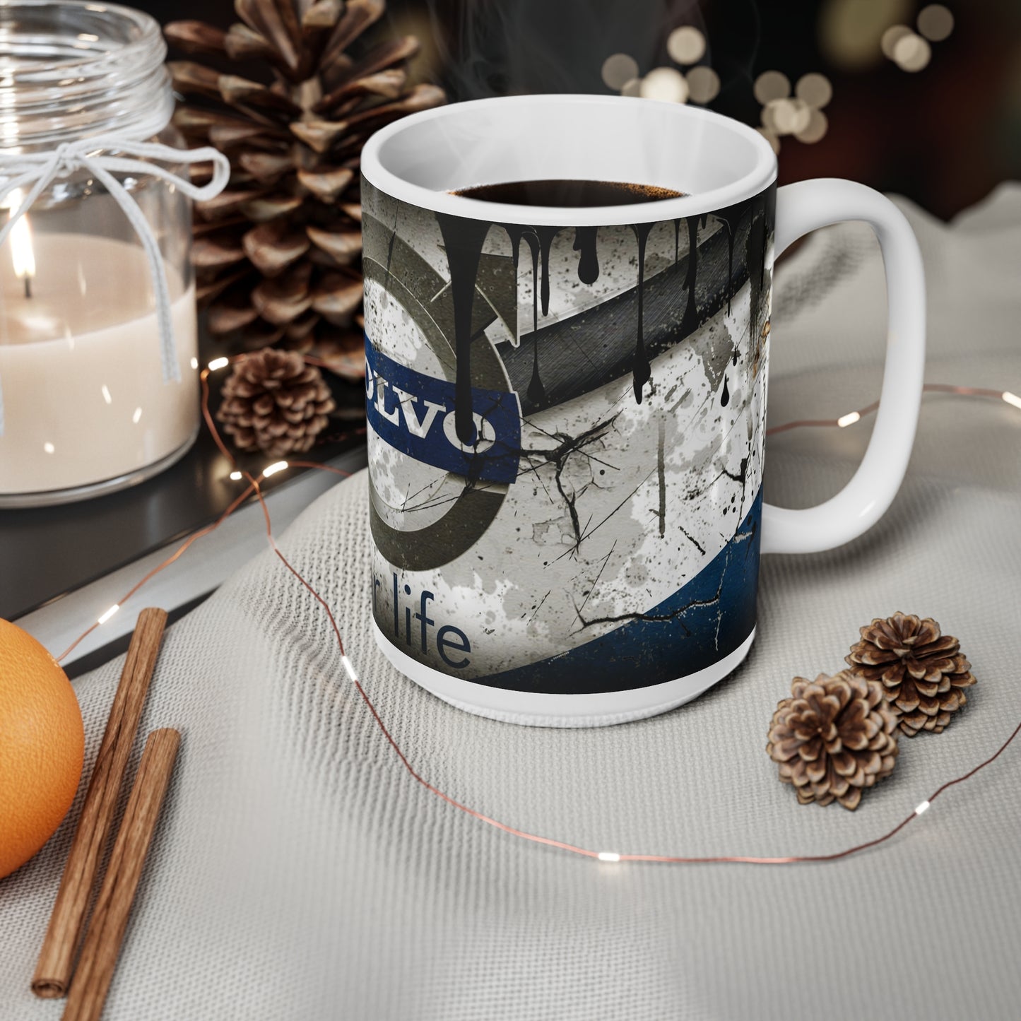 Unique Volvo Ceramic Coffee Cups - 11oz & 15oz | Stylish Automotive Mug for Coffee Lovers
