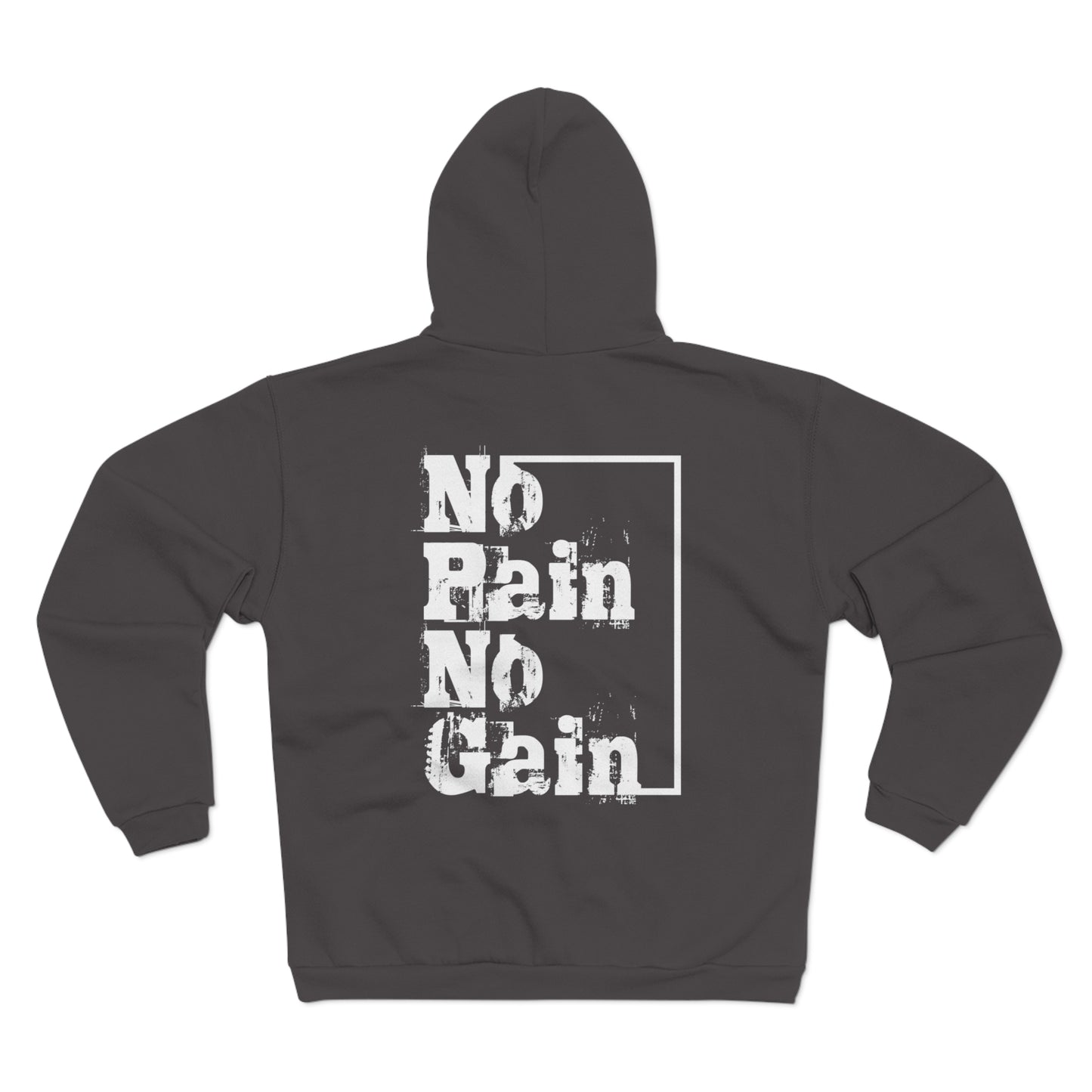Unisex Hooded Zip Sweatshirt - "No Pain No Gain" Motivational Fitness Jacket