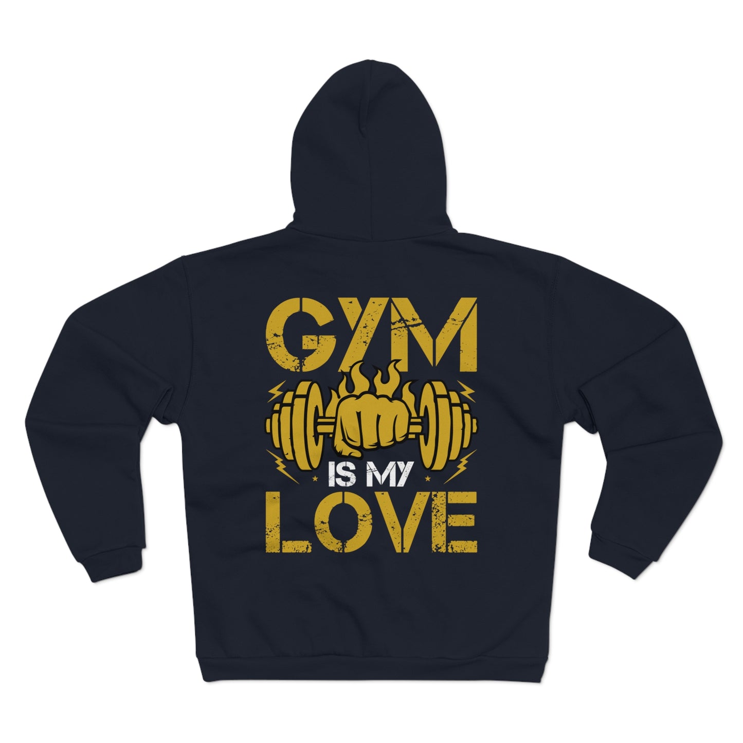 Gym Love Unisex Hooded Zip Sweatshirt - Perfect for Fitness Enthusiasts