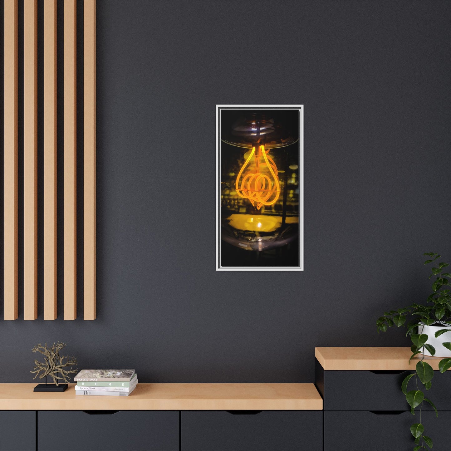 Bulb Matte Canvas, Framed (Multi-color)