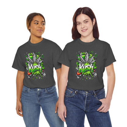 Kush Graffiti T-Shirt — Green Cannabis Leaf Street Art Tee
