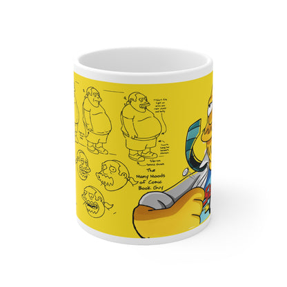Vibrant Ceramic Coffee Cups - Comic Book Guy Moods Collection, 11oz & 15oz