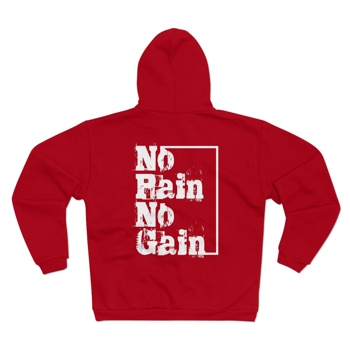 Unisex Hooded Zip Sweatshirt - "No Pain No Gain" Motivational Fitness Jacket