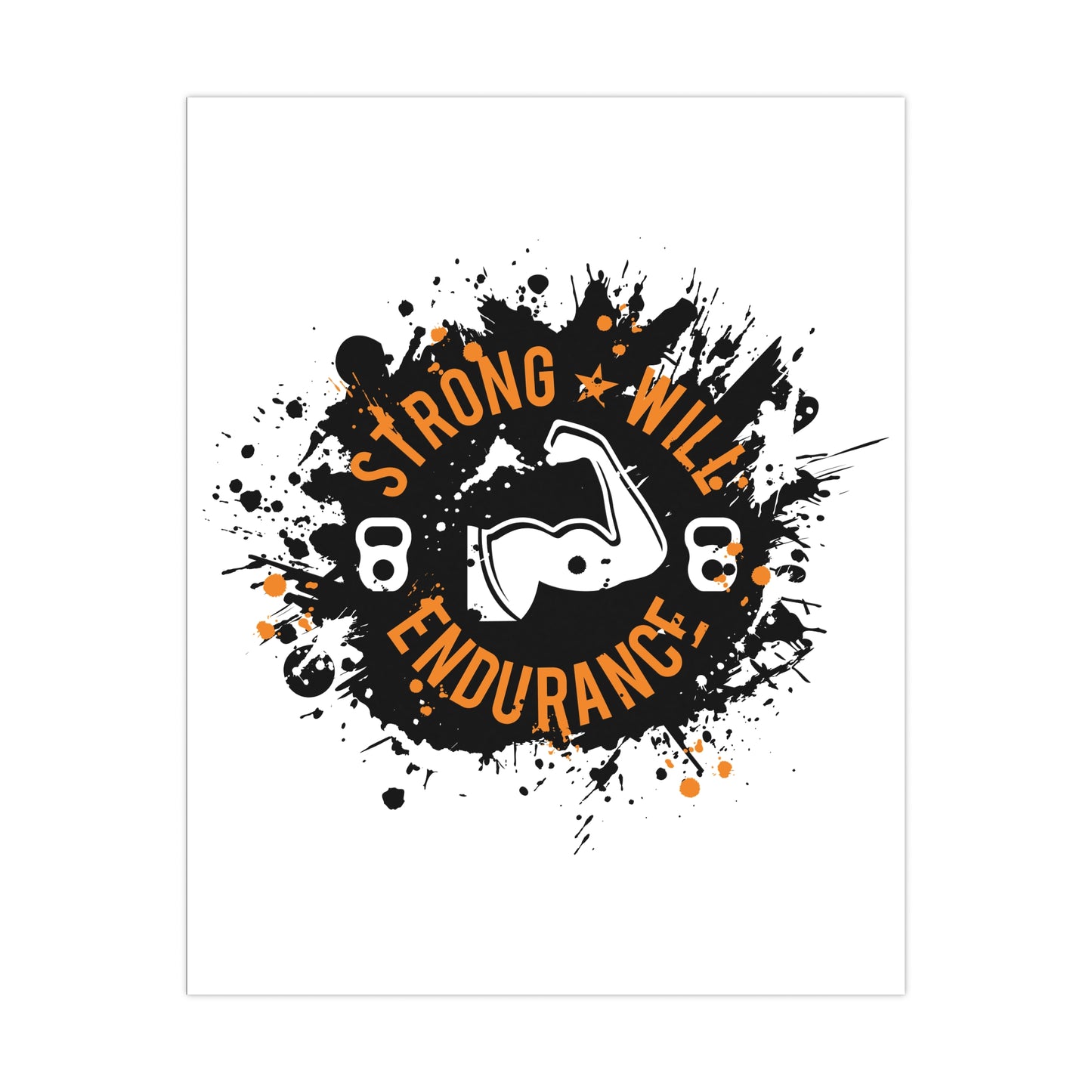 Motivational Fitness Matte Poster - 'Strong Will Endurance' Wall Art