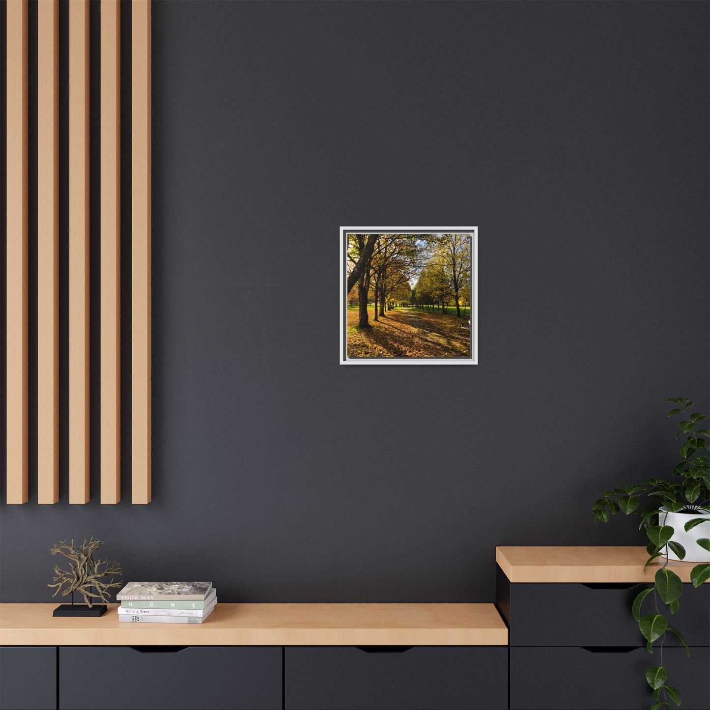 Listowel town Park Autumn Matte Canvas, Framed (Multi-color)