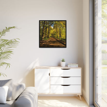 Listowel Town Park Autumn Matte Canvas, Framed (Multi-color)