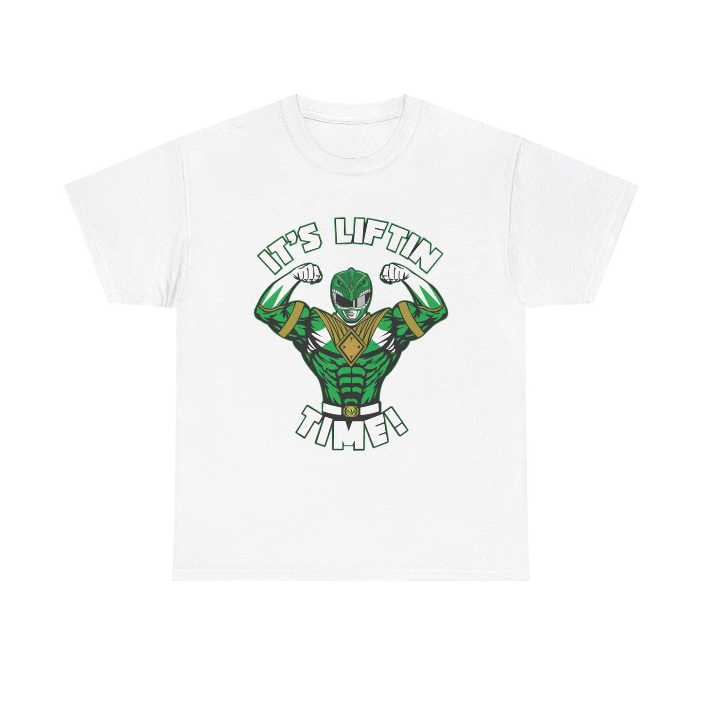 Muscle Motivation Tee - It's Liftin' Time! Unisex Heavy Cotton Shirt for Gym Enthusiasts White