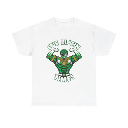 Muscle Motivation Tee - It's Liftin' Time! Unisex Heavy Cotton Shirt for Gym Enthusiasts White
