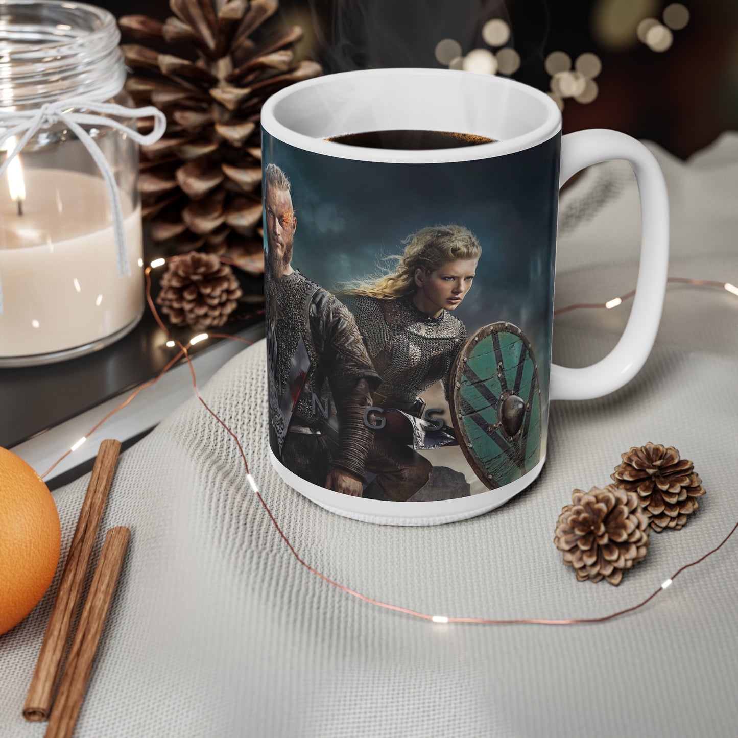 Vikings-Themed Ceramic Coffee Cups - 11oz & 15oz, Perfect for Fans