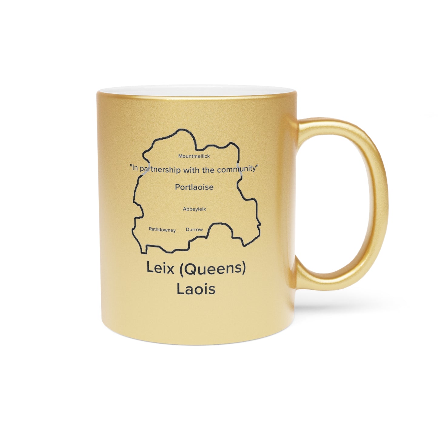 Laois County Metallic Colour Mug - Silver/Gold - Perfect Gift for Coffee Lovers