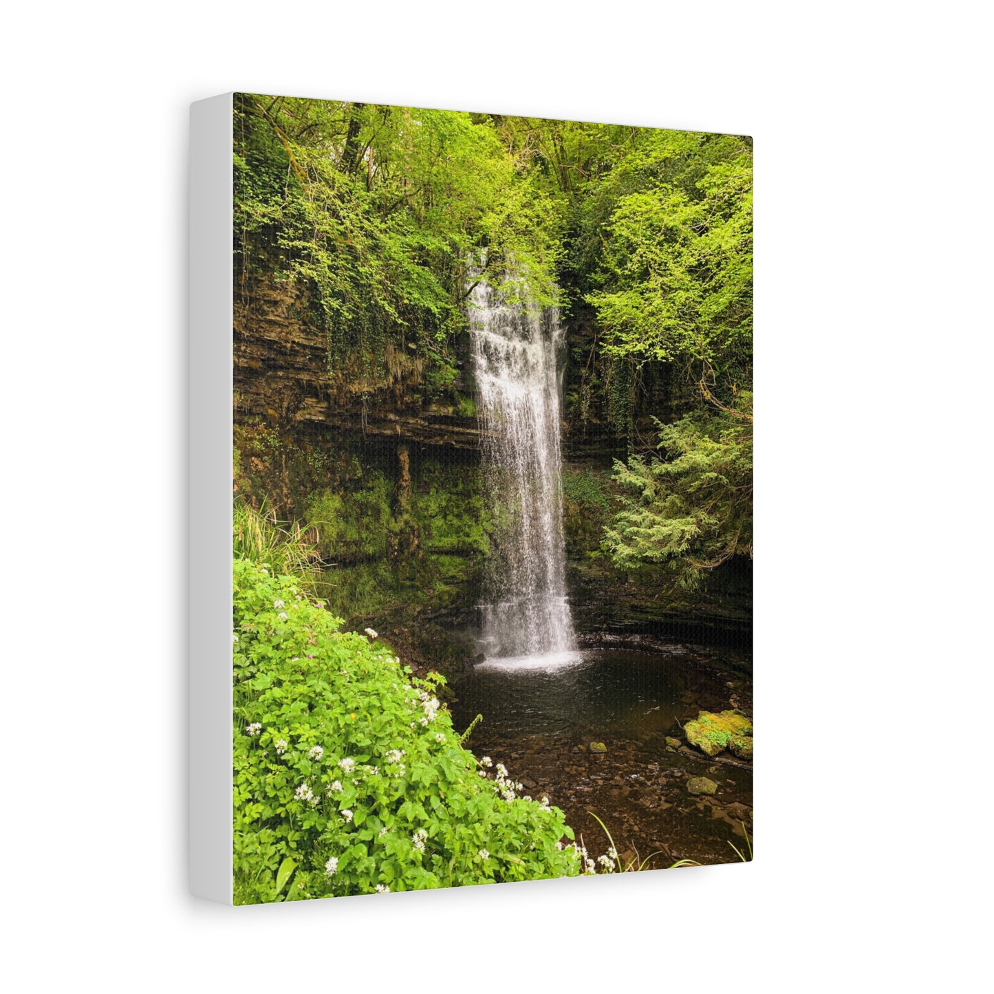 Glacer Waterfall Matte Canvas, Stretched, 1.25"