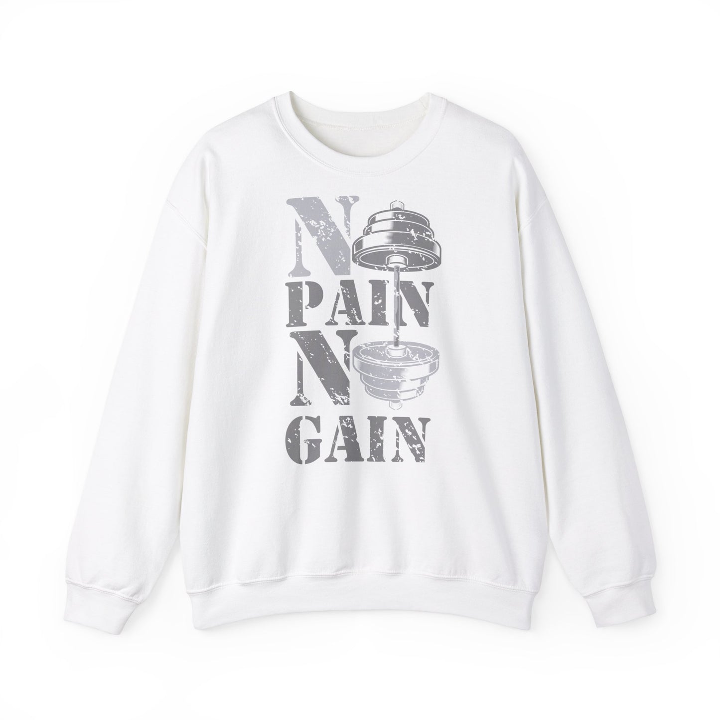 Motivational Workout Sweatshirt - 'No Pain No Gain' Unisex Heavy Blend™ Crewneck