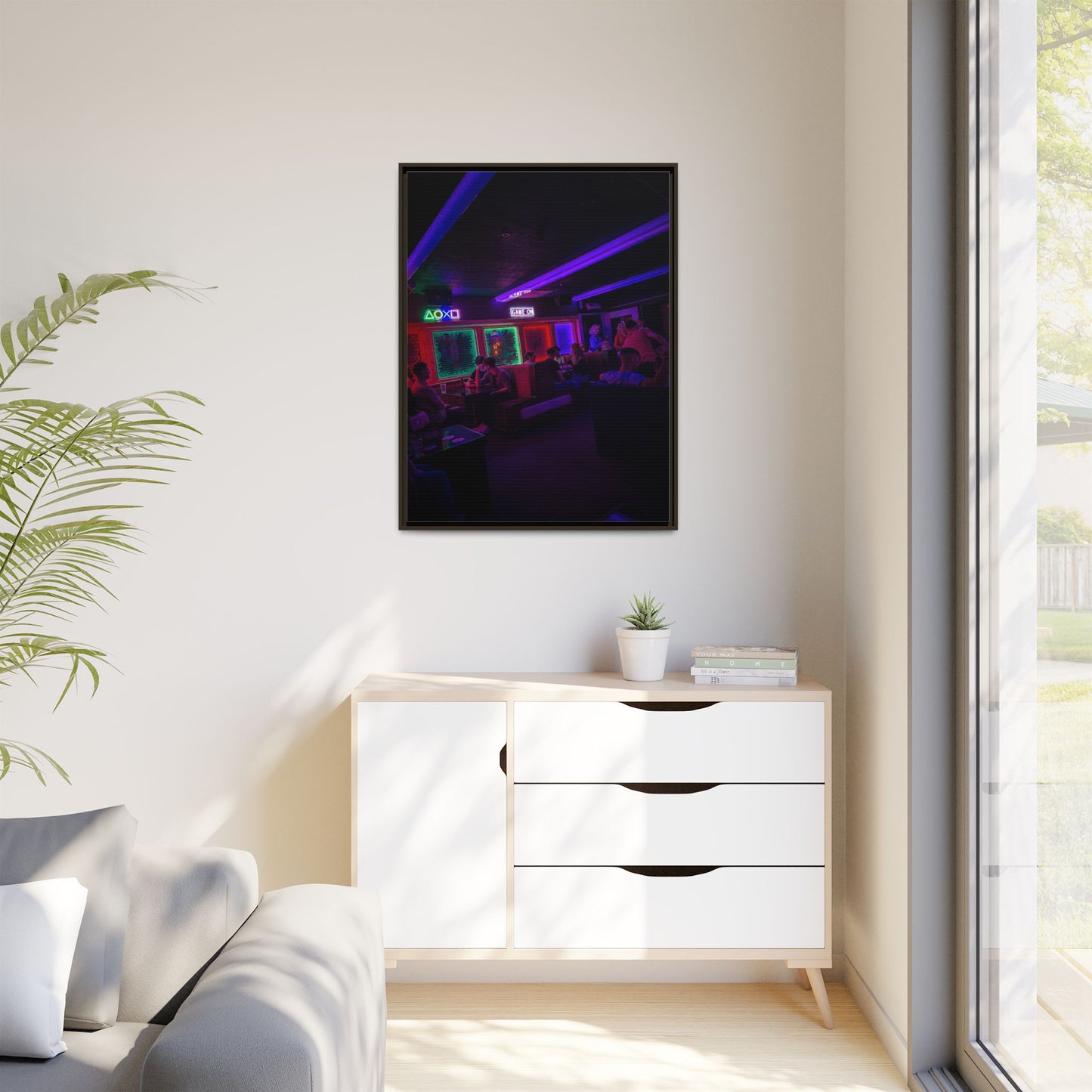 Mermaids Night Club Matte Canvas, Framed (Multi-color)
