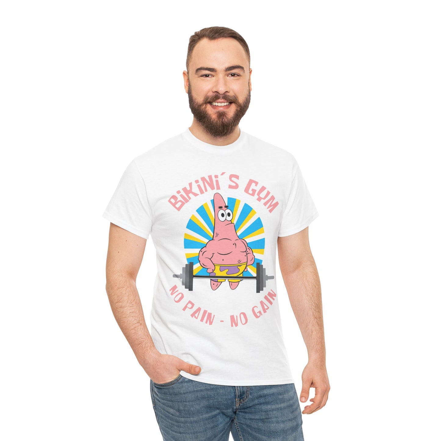 Bikini Bottom Gym Patrick Unisex Heavy Cotton Tee