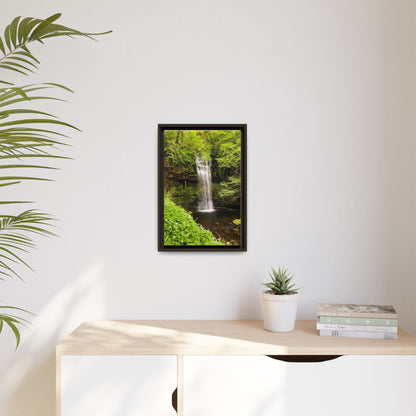 Glacer Waterfall Matte Canvas, Framed (Multi-color)