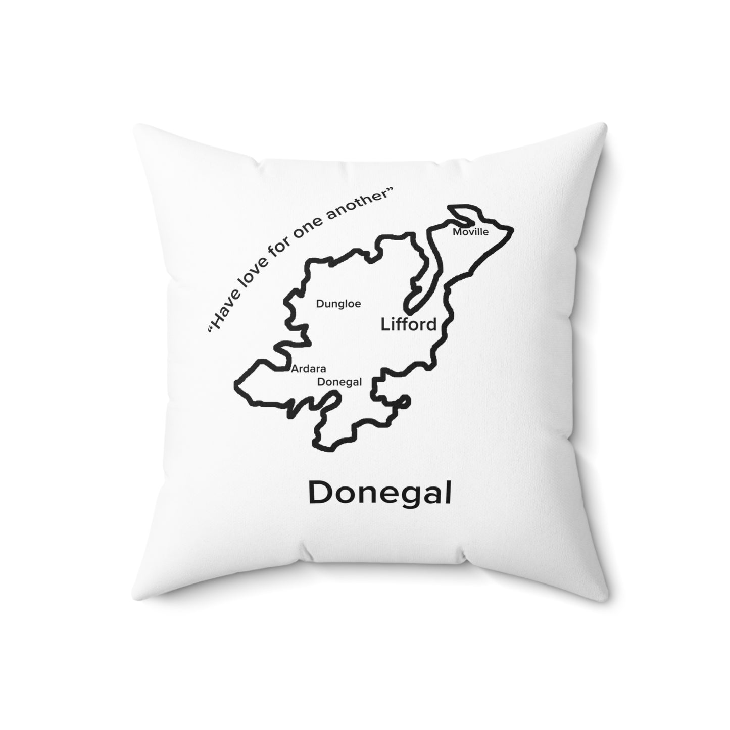 Donegal Spun Polyester Square Pillow White Edition 4 Sizes