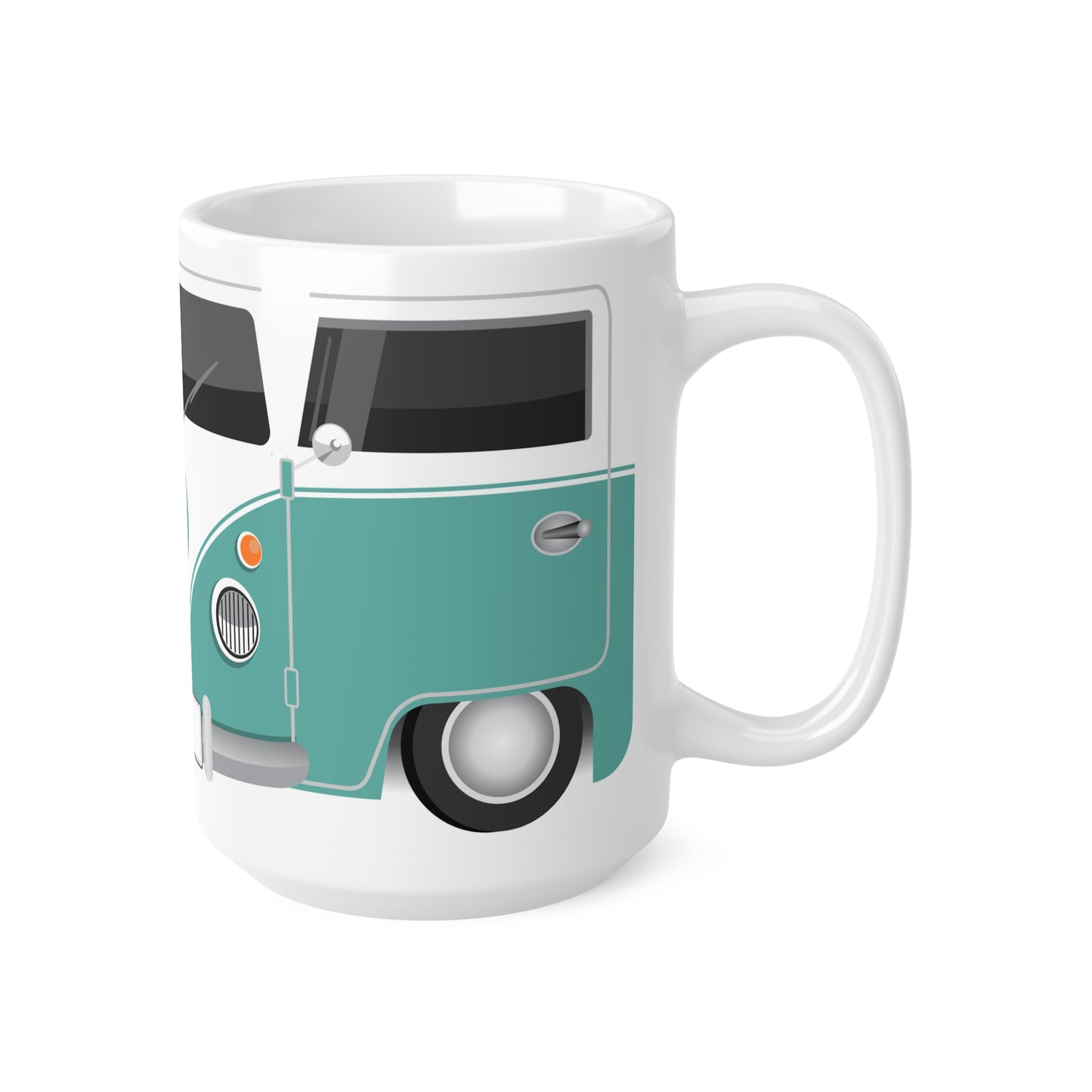 Vintage VW Bus Ceramic Coffee Mug - 11oz & 15oz - Perfect for Auto Enthusiasts Light Blue