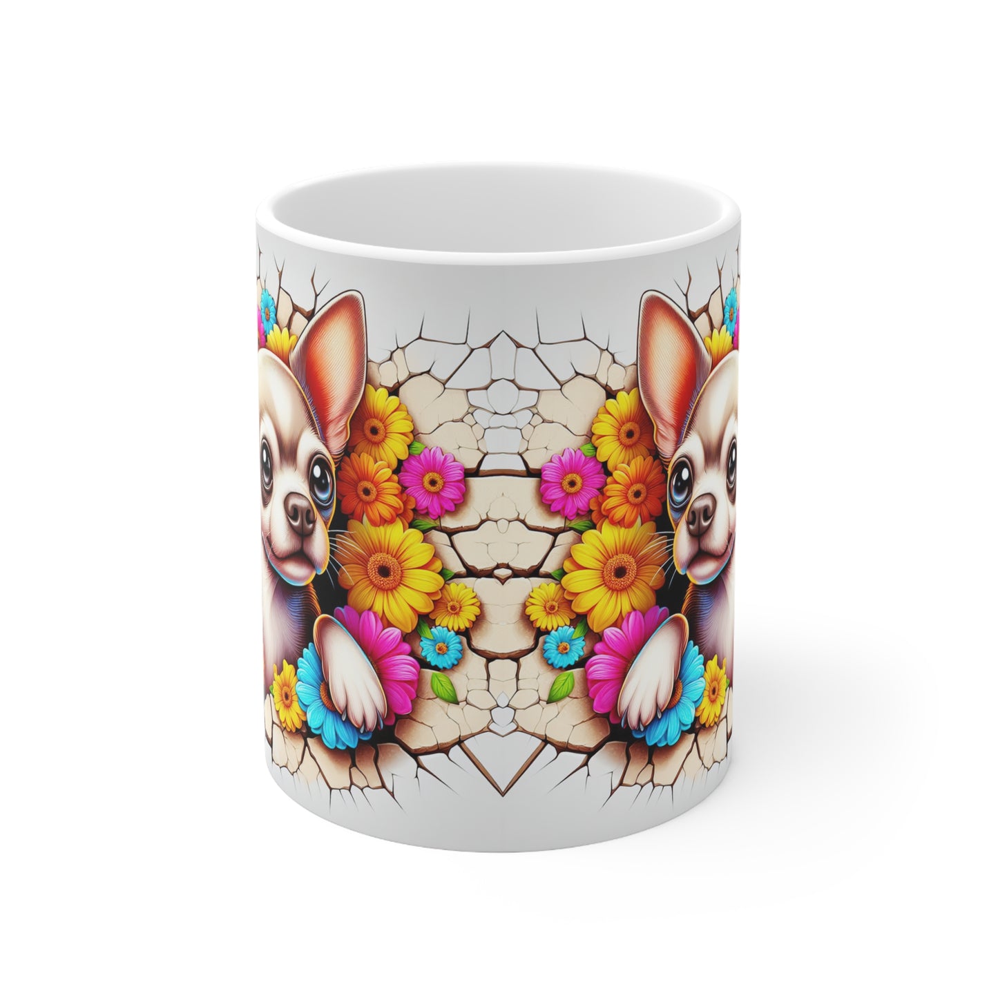 Charming Floral Chihuahua Coffee Mug - 11oz & 15oz