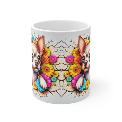 Charming Floral Chihuahua Coffee Mug - 11oz & 15oz