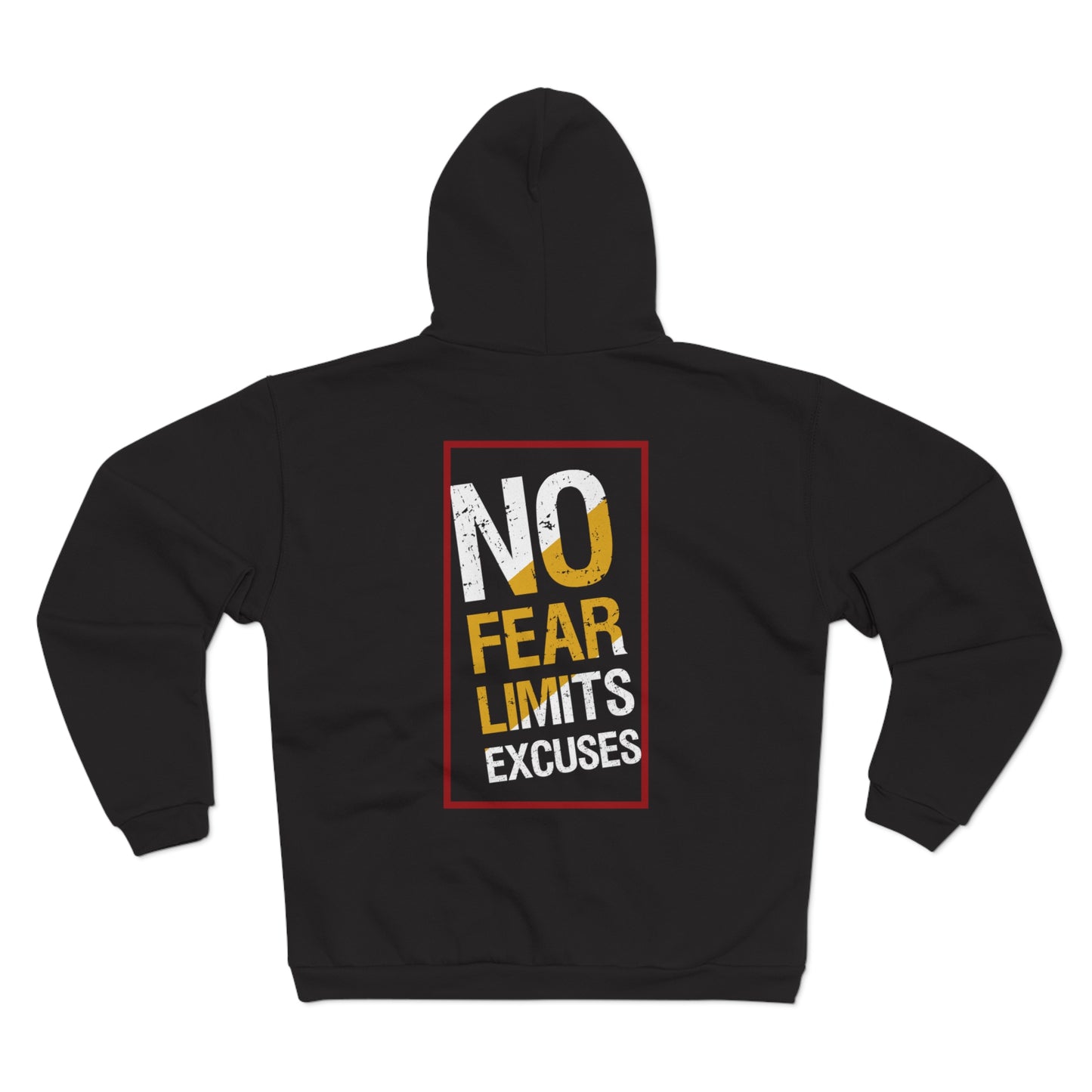 Motivational Zip-Up Hoodie - "No Fear Limits Excuses"