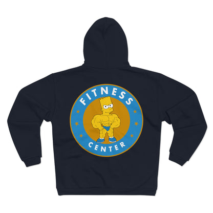 Fitness Center Bart Simpson Unisex Hooded Zip Sweatshirt