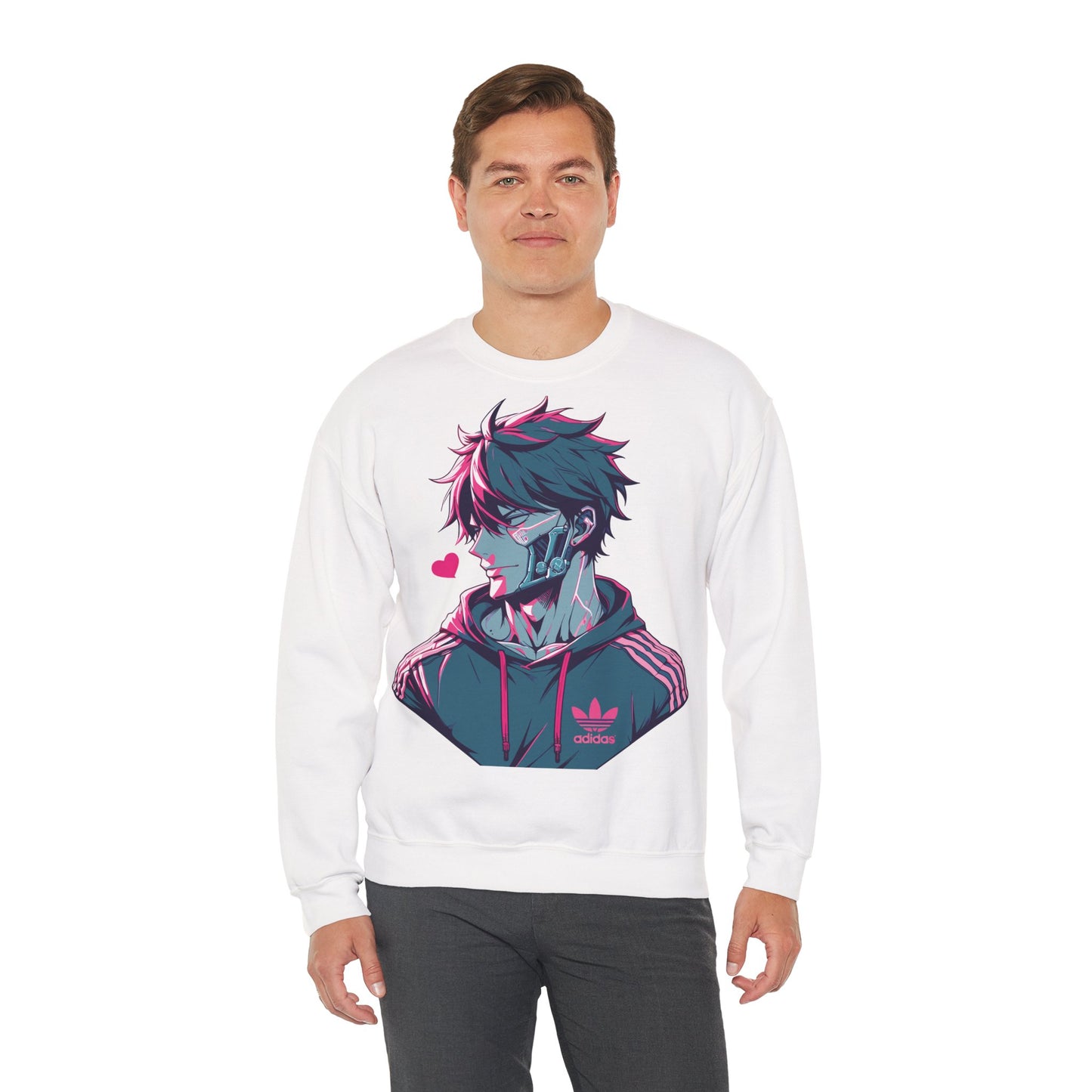 Anime-Inspired Unisex Crewneck Sweatshirt - Futuristic Vibe
