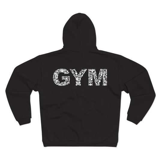 Unisex Zip Sweatshirt - 'GYM' Workout Hoodie for Fitness Lovers