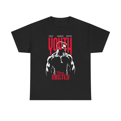 Youth Motivational Tee — "Sweat Sacrifice Success" Gym Workout T-Shirt