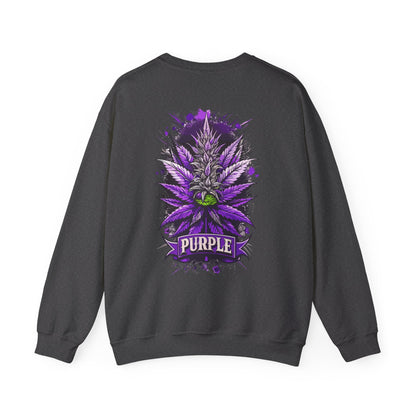Purple Cannabis Bud Sweatshirt — Bold Psychedelic Marijuana Graphic