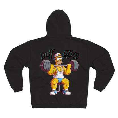 Puff Gym Unisex Hooded Zip Sweatshirt - Fitness Enthusiast Hoodie