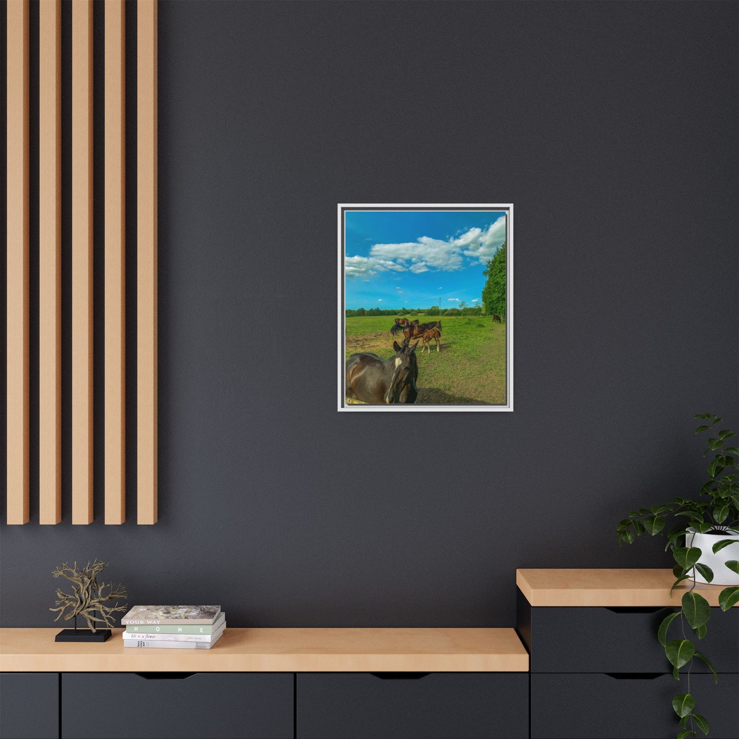 horses 2 Matte Canvas, Framed (Multi-color)