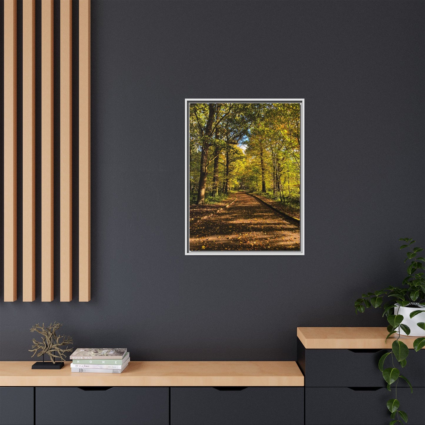 Listowel Town Park Autumn Matte Canvas, Framed (Multi-color)