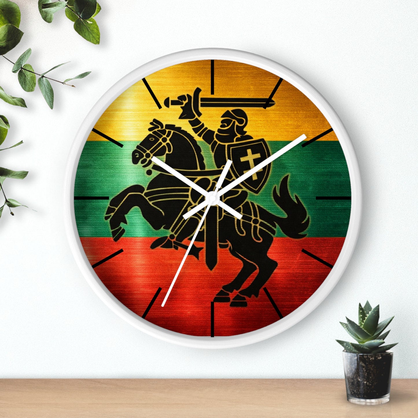 Lithuanian Vytis Wall Clock — Rasta Flag Knight Home Decor