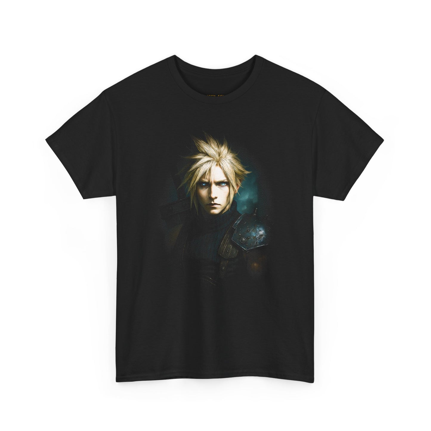 Gamer Fantasy Portrait Tee — Heroic Blonde Warrior Graphic T-Shirt